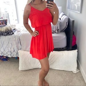 Bright neon orange summer dress